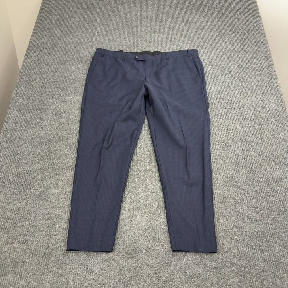 Corneliani Dress Pants Mens 41x25 Navy Blue Virgin Wool Pinstripe Academy Luxury